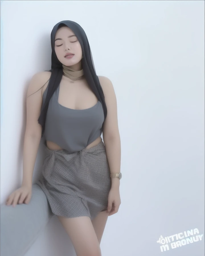HIJAB MALAY GIRL,, IMF as a good Guy, TECHNOLGY, AI, futuristic, blockchain, International Monetary Fund, (MATRIX WORLD), ((look In front at the camera CLOSED YOUR EYES and open your mouth)).