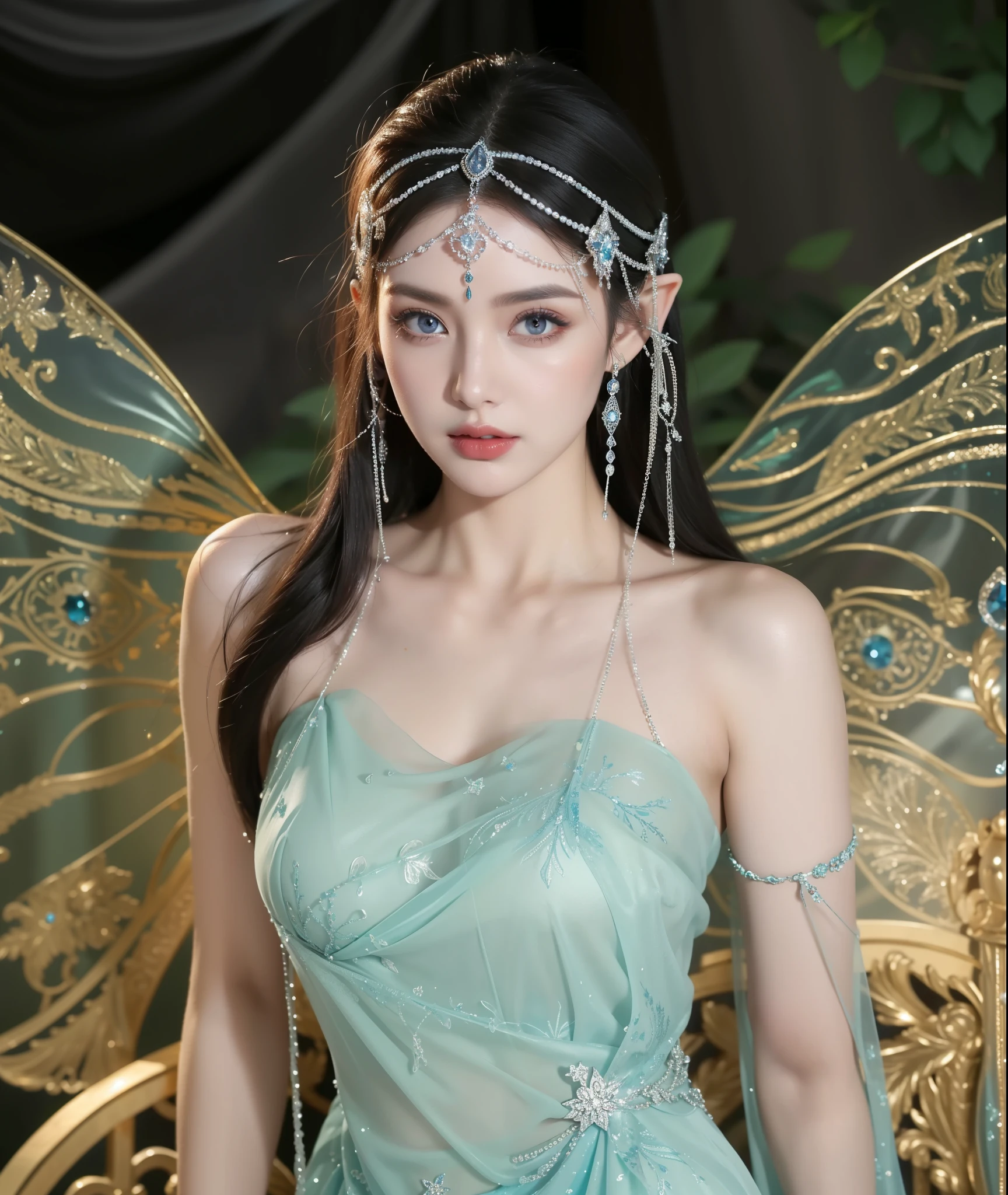 Royal sisters,Exquisite eyes,Frozen queen,Put the crown on your head,Detailed facial expressions body,tall and big,Glamorous characters,Leg length,4K,HD,The look,White translucent lace,白皙Full figure,Little cherry mouth,Beautiful and lovely,Full figure,Glossy Gel Coat,Vampire Queen in luxurious gown,Have a tattoo(Intricate tattoo designs),The tattoo is very three-dimensional,Ice Princess,Rich facial details,Eyes are blue(Pupils as deep as the starry sky),Gorgeous silk(Silky reflective),Wear dark red lipstick,Elf wings,Forest Goddess