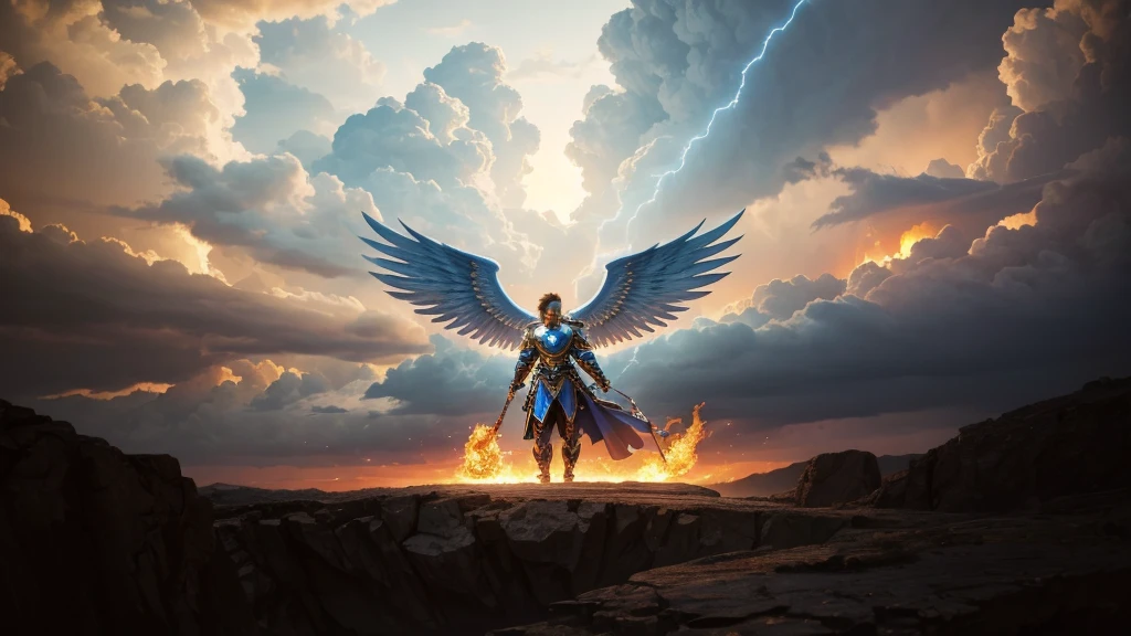 angel, Divine Male Angel, natural, God's Army Angel, angel Masculino de Deus, Strong male angel, God's Army, God's Angel Man, Jewish Beard, Hebrew Angel, Sky God's, God's Sky Heavens, Realistic Man, celestial armor, Beauty, Blue Thunder, fire azul, Realistic fire azul, realistic thunder, electrical screws, realistic detailed 8k, 16K realistic detail, stark, Detailed realistic color, Detailed realistic thunder, fire azul Realistic 8K, Cores photorrealistic 8K, 8K detailed colors, Nitidez photorrealistic 8K, ULTRAHD Photorealism, Divine fire azul, Divine Electric Blue Thunder, Sombras photorrealistics 8K, Textura photorrealistic, naturey, heavens, heavenly, sky night, beauty sky, natta, majestic, majestic Sky, Naturally Elegant, thunders, Sky thunders, Divine thunder, Linda, doradas, starlight, Heavenly Bolts, Blue Electricity, Blue Screws, Rendering, photorrealistic, UltraHigh Definition, 4K, detailed textures, thunder, detailed shadows, detailed colors, naturey Linda, Great Divine, detailed contrast, realistic contrast, high resolution, detailed colors, realistic detailed 16K, 8k high definition, detailed contrast, realistic contrast, high resolution, detailed colors, fire, villany, realistic detailed, chic,