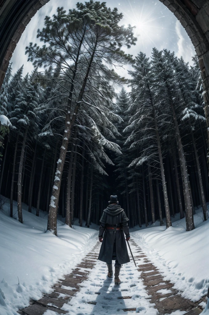 Murder of the Swordmaster, Investigation, Dark, Drama, Medieval, Absurd, High Resolution, Ultra Detailed
TO BREAK
Project an image with a fisheye lens effect, capturing a wide field of view with a distinct, curved perspective.
TO BREAK
, Capture a path in the city, with snow, dappled night light, and a sense of tranquility and beauty.
TO BREAK
depth, emotion, and stunning visual impact