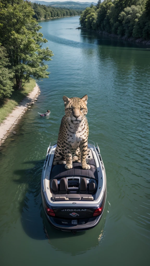 Jaguar in the lake