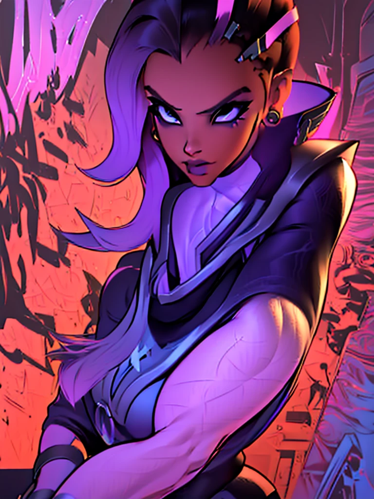 (1 girl:1.4), (extremely detailed face and body:1.2), (sexy pose:1.3), (nearly naked:1.1), (beautiful and aesthetic:1.2), (official art:1.1), (sombra:1.1), (high quality, 4k, 8k, photorealistic, ultra-detailed, masterpiece, cinematic lighting, volumetric lighting)