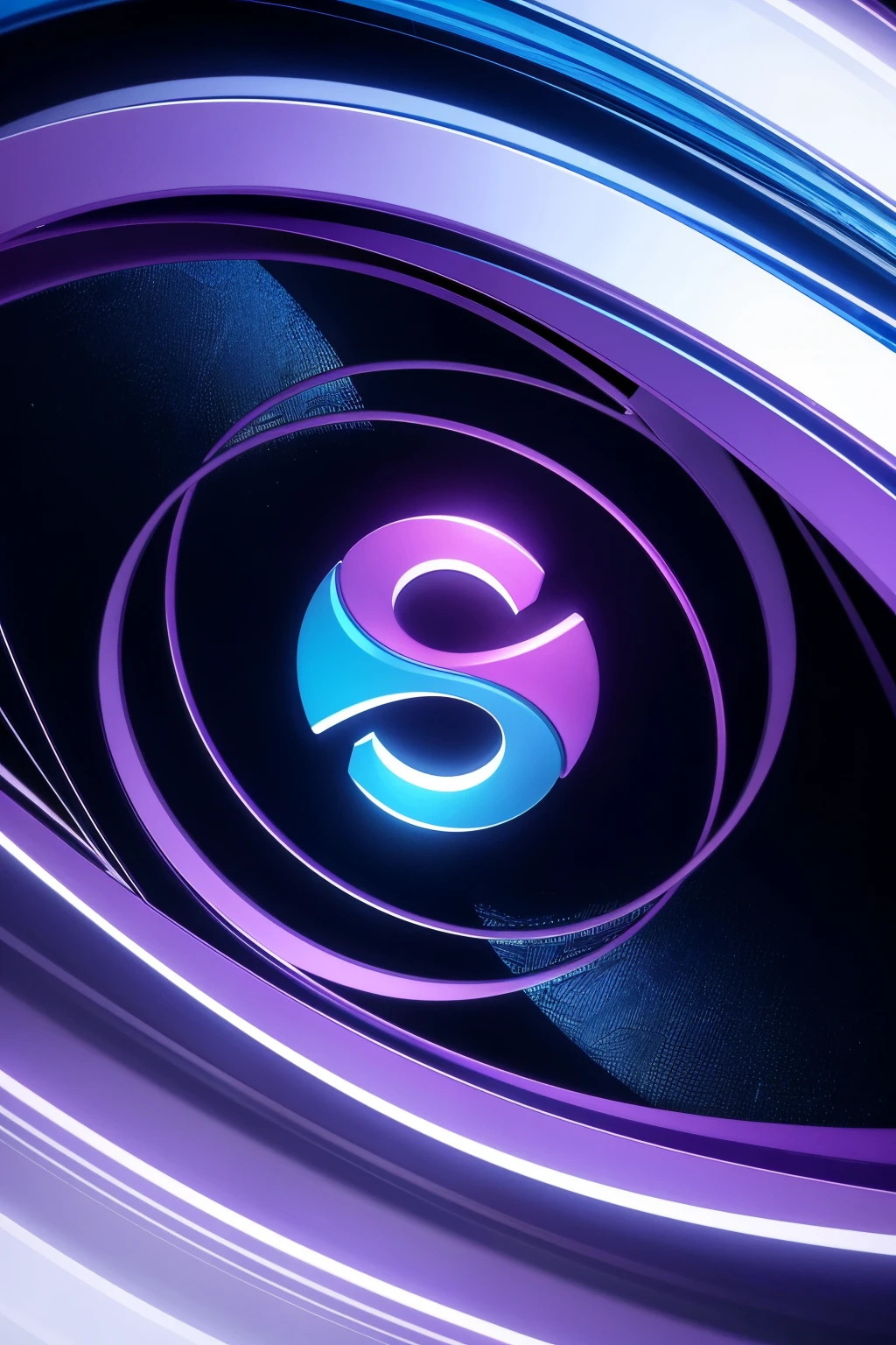 a close-up of a purple and blue logo with a wave, 3 d Logo, abstract logo, logo concept design, Corporate Logo, Logo design, rounded logo, 2d solid shape logo, professional logo design, digital art logo, c 4 d style, logo graphic design, cinema 4 d art, logo in abstract style, c4d”, On white background