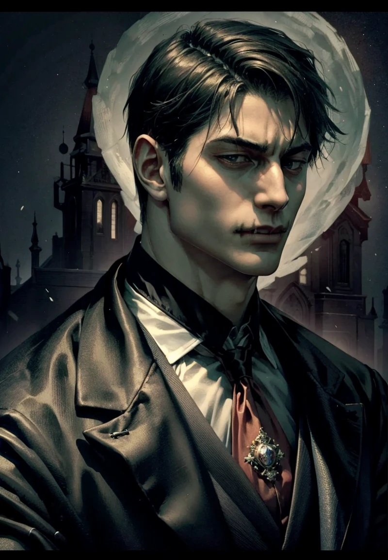 A vampire_gentleman, One, portrait,, (majestic, amazing, exquisite:1.3),Toji Fushiguro