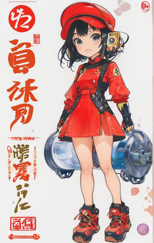 On a bright red campus"YES"Character、[(white background:1.4)::5],(chibi:1.3),bottle bottom,lampstand,pedestal,platform,(fine food:1.8)