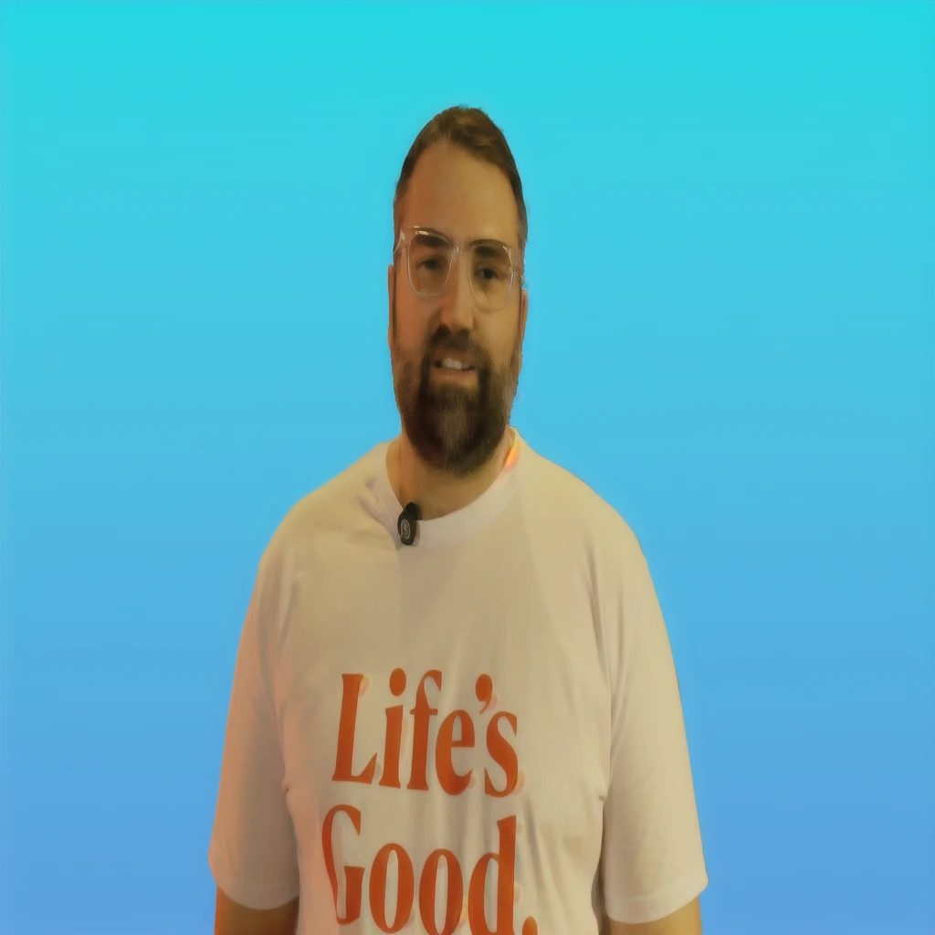 There's a man with a beard and glasses wearing a good-looking shirt, brett goldstein, designer-chef Greg Rutkowski, Living the Good Life, George Patsouras, emad mostaque, H3H3, elias chatzoudis, george doutsiopoulos, full body photo of steve, Alexei Egorov, Photo the 2 0 0 0
