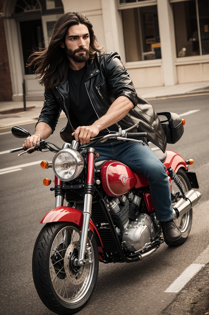 Jesus riding a motorcycle 