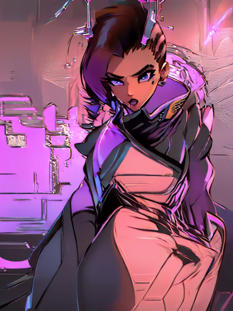 (1 girl:1.4), (extremely detailed face and body:1.2), (sexy pose:1.3), (nearly naked:1.1), (beautiful and aesthetic:1.2), (official art:1.1), (sombra:1.1), (high quality, 4k, 8k, photorealistic, ultra-detailed, masterpiece, cinematic lighting, volumetric lighting)