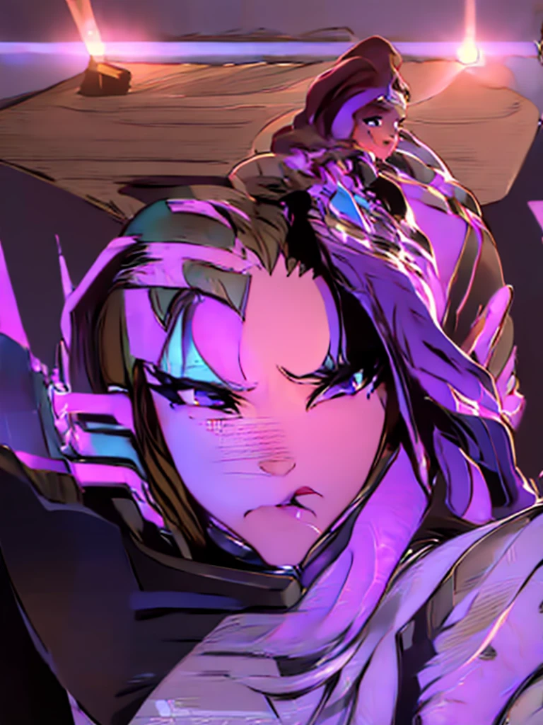 (1 girl:1.4), (extremely detailed face and body:1.2), (sexy pose:1.3), (nearly naked:1.1), (beautiful and aesthetic:1.2), (official art:1.1), (sombra:1.1), (high quality, 4k, 8k, photorealistic, ultra-detailed, masterpiece, cinematic lighting, volumetric lighting)