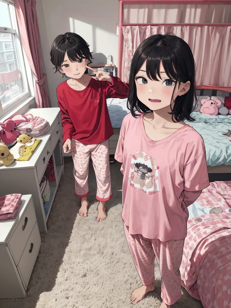 1girl,12yo,,my room,angry,looking viewer,pyjama