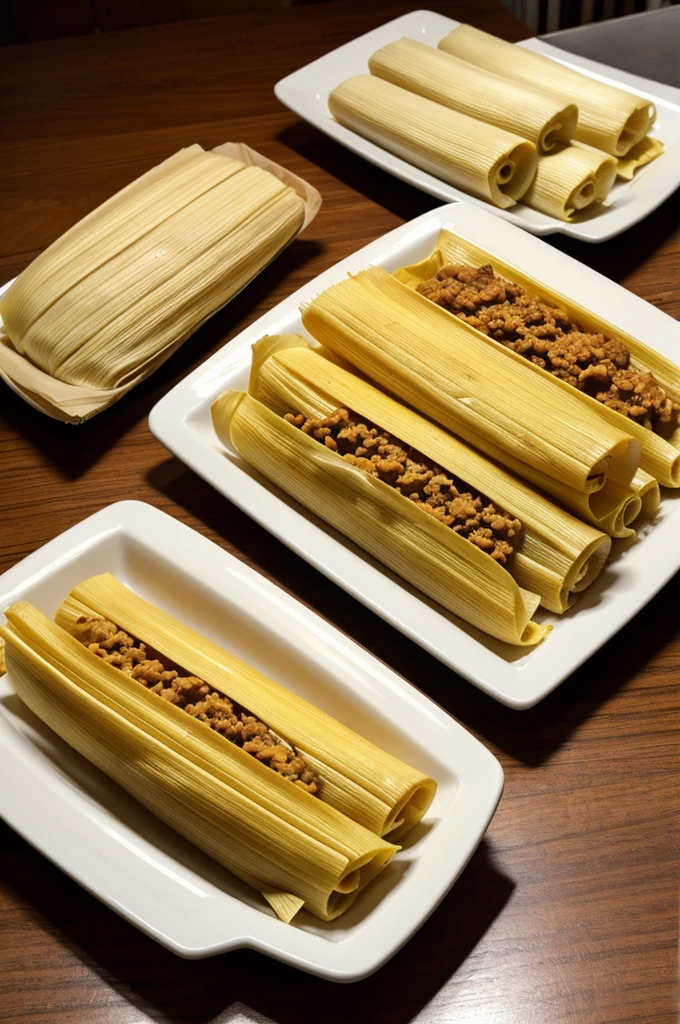 Create an ad selling tamales with a price of B/2.50 for chicken tamales, y B/3.00 for pork tamales.