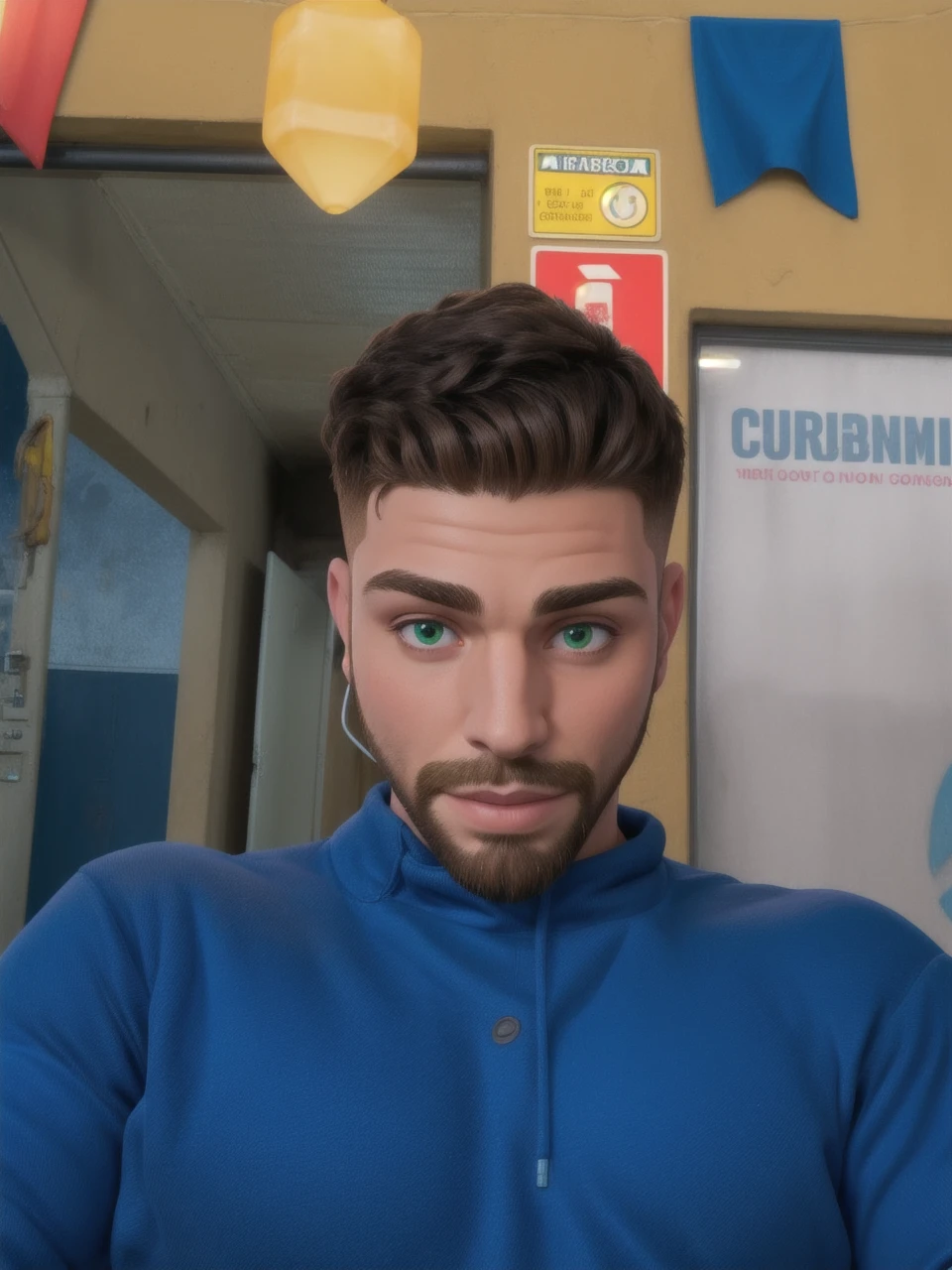 photo of muscular bearded (man) in a worn ((skin-revealing skimpy erotic green tracksuit, massive hairy pecs)), big pecs, big arms, large bulge, ((light bokeh)), intricate, (steel metal [rust]), elegant, erotic, exuding sexual energy, homoerotic, sharp focus, photo by greg rutkowski, soft lighting, vibrant colors, (masterpiece), ((streets)), (detailed face), night