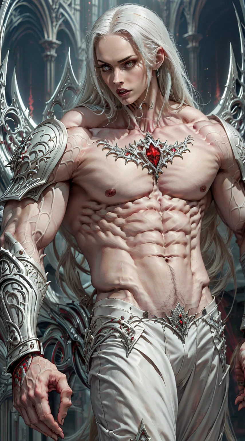 (megan fox:1.25), (muscular:1.5), (full body view:1.25), (masterpiece:1.1), (best quality:1.1), (ornate:1.1), (red and black armor:1.26), (horror:1.0), (esoteric:1.1), (solo:1.4), (dynamic angle:1.0), (cowboy shot:1.0), (woman:1.1),(very muscular bodybuilder girl:1.25), (huge upper body:1.25), (narrow hips:1.0), long hair, (gothic intricate vampiric armor:1.25), (gauntlets:1.0), (shoulder armor:1.1), ((tarot style frame:1.25)), (glowing red eyes:1.25), (huge muscular arms:1.5,), (10-pack abs:1.4), (lots of veins:1.25), thin legs, Realistic, Very detailed face and eyes, masterpiece, (beautiful girl face:1.25)