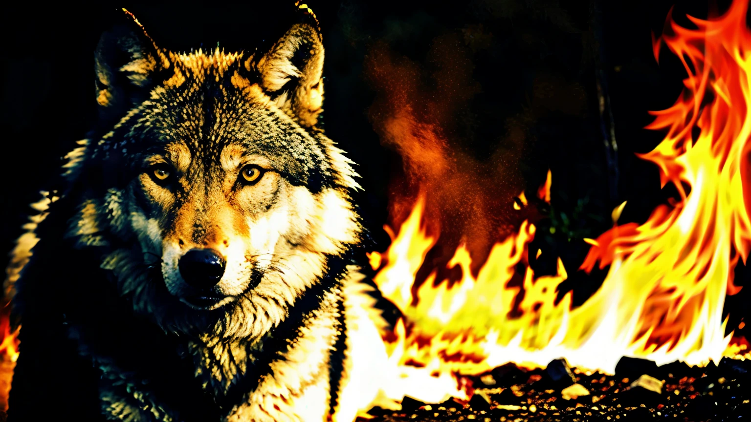 WOLF ON FIRE