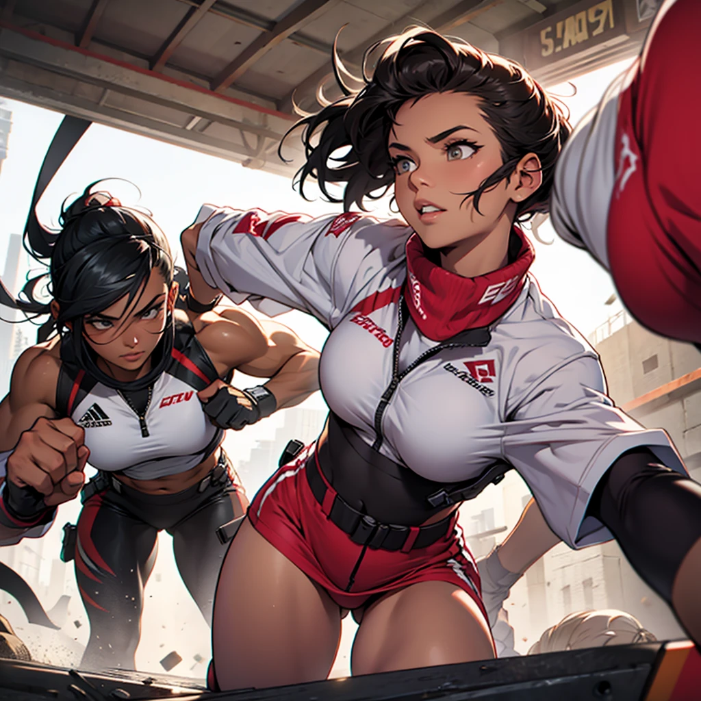 (Original), (Best Quality), (Masterpiece), Photographic Reality, Realistic, Very Detailed Illustration, (1 Girl), Beautiful Eyes, (Delicate Face), Perfect Detail, (Best Lighting), (Super Intricate Detail), (Award Ceremony Podium), Sweat, Heavy Breathing, (Referee's Award), (First Place at the Ceremony), Sports Shorts, Perfect Detail, Perfect Fingers, Perfect Limbs, Impact, (Shiny Skin), Abs, Muscles, Waist Line, Boxing Shorts, , Black Hair, High Ponytail , super long hair, 4K uniform, (super fine CG: 1.2), (8K: 1.2), realistic, octane rendering