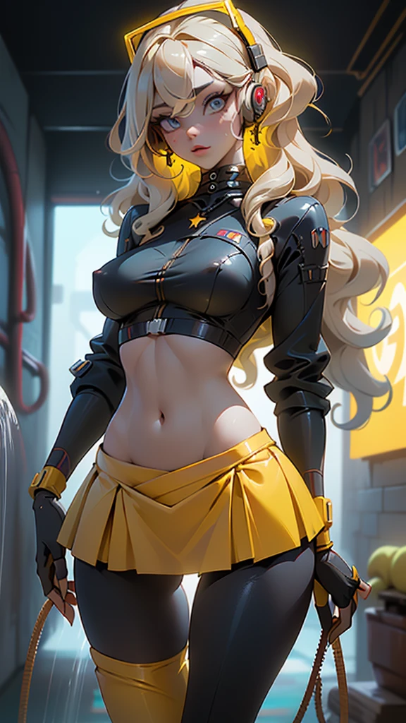 (La Best Quality,A high resolution,Ultra - detailed,actual),Ariana Grande red jacket and yellow miniskirt ,(miniskirt yellow:1.4 ), (desnuda Spirit:1.4), (beautiful nude :1.4),fondo pared de hielo congelado caverna Spirit, long white gray hair, ,More detailed 8K.unreal engine:1.4,UHD,La Best Quality:1.4, photorealistic:1.4, skin texture:1.4, Masterpiece:1.8,first work, Best Quality,object object], (detailed face features:1.3),(The correct proportions),(Beautiful blue eyes),  (cowboy pose) ,(beautiful nude :1.4), (fondo ciudad de Jupiter star wars Spirit :1.4), (Spirit blue:1.4), long red hair, (perfect anatomy ) ,(Spirit ) , (showing flat stomach), (has transparent plastic clothing:1.4) ,(African black skin:1.4) ,( cyberpunk 2.1), (cabello largo yellow neon:1.4), (yellow cyberpunk Bluetooth headphones on the head:1.4), (shower falling water foam soap:1.4), (swollen nipples), (beautiful nude:1.4),( Red trousers:1.4), (no mutation anatomy), (yellow  miniskirt:1.4),( lingerie :1.4), (brazier panties :1.4), (convex Detailed fingers), (Long Yellow Curly Wavy Hair:1.4) 