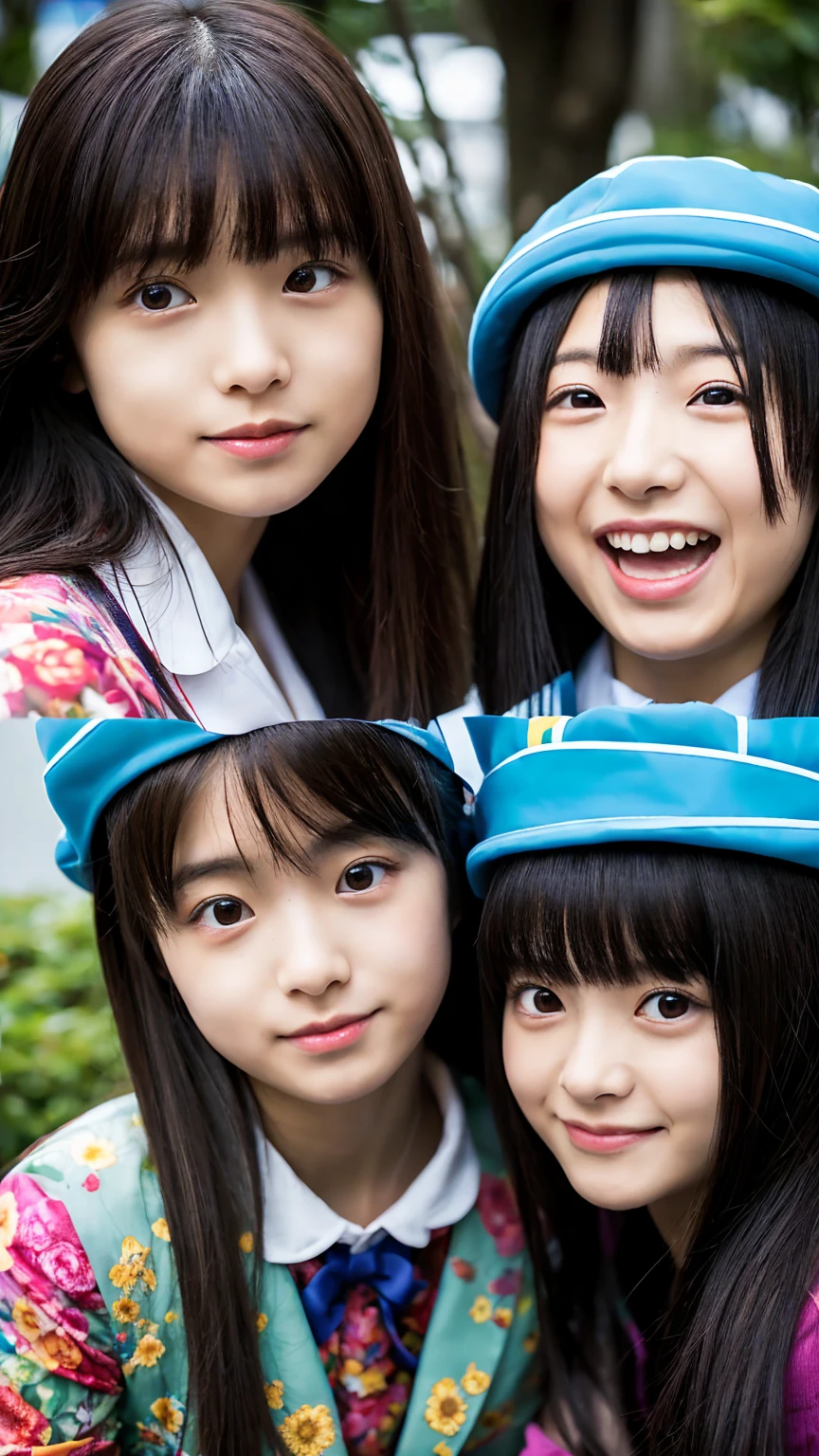 Very detailed　super high quality　super high quality　Surreal　photograph　3 Japanese girls　(Each girl&#39;s hairstyle is randomly different、A different face:1.3) 　Smile　Fair skin　16 years old　((Half-open lips:1.3))　Beautiful and soft skin　((Beautifully styled straight short hair))  Beautiful and perfect body　very cute　A beautiful and clear-skinned young man々New Skins　14歳 Big Breasts　whole body　　Front view　　(Big Breasts:1.3)   (Cleavage)　(Amazingly cute girl:1.3)　　(whole bodyポートレート)　Nude, nipples visible, genitalia visible, not wearing bra, not wearing panties, lying on bed, viewer can see female genitalia and nipples, front, provocative smile on viewer's face, Full body figure, baby face, Bold Pose, Big breasts, Crotch open, Squatting cowgirl, Slender body, cute, Beauty