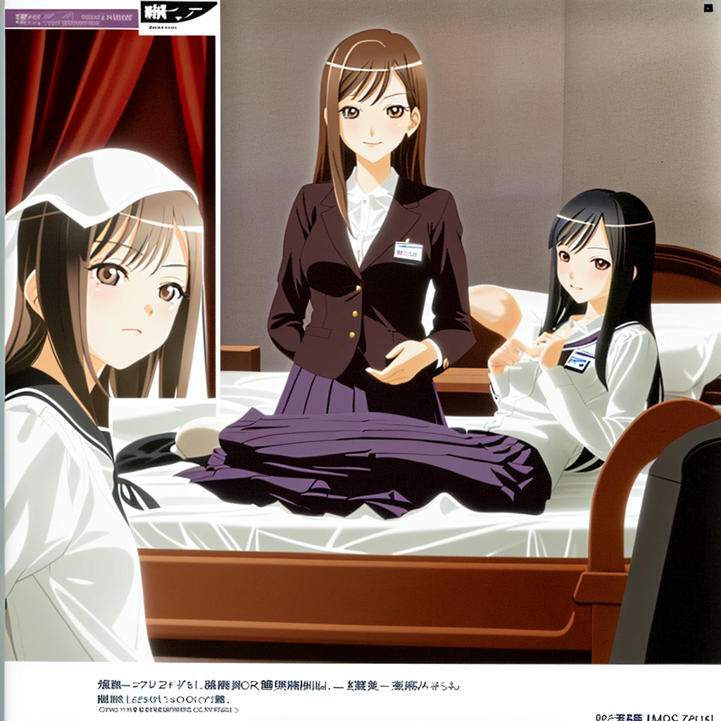 A woman in a student uniform, Kitagawa Marin, On the hotel bed, Photo session