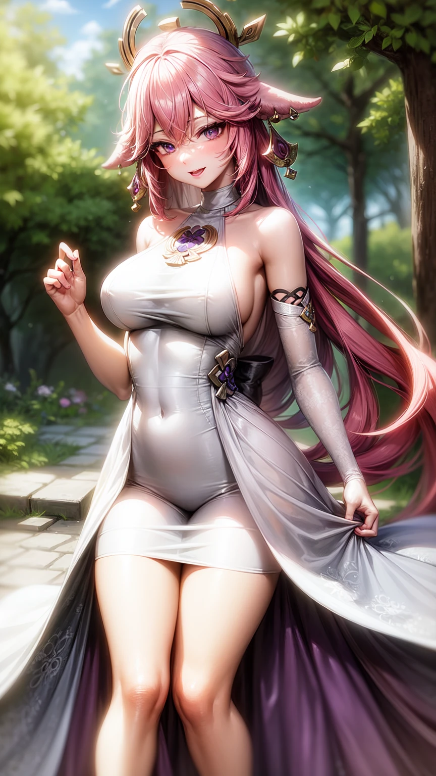 Yae Miko(purple eyes)(wedding dress)