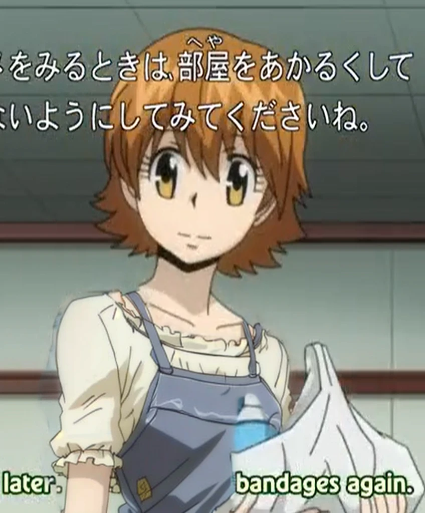 kyoko is beautiful and tall with short anime hair, Pink dress,
