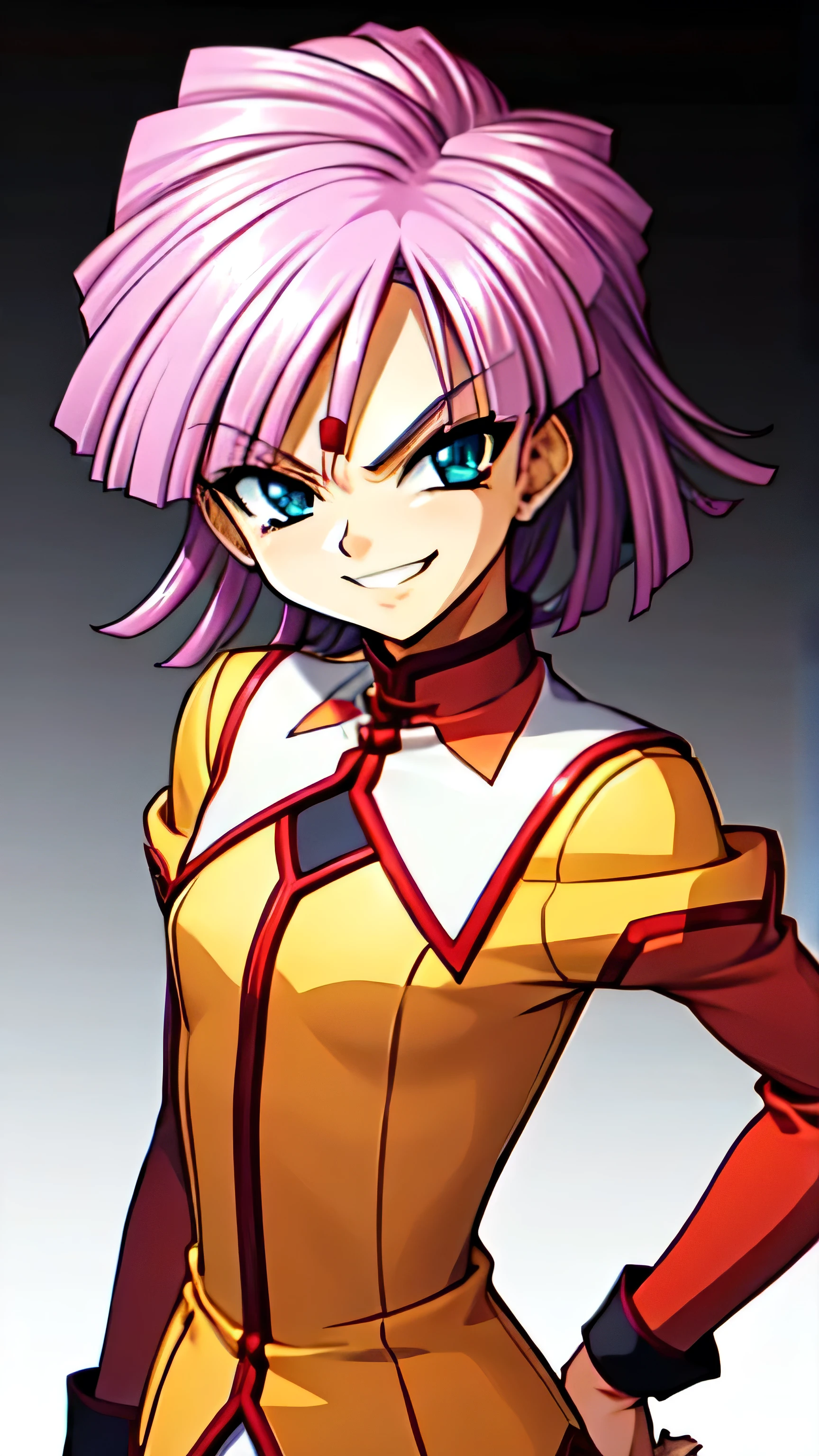 (best_quality 4K, 8K, High resolution, Masterpiece: 1.2), ultra detailed),from_below,(anime_screencap),(1girl,solo),dynamic_angle,too evil_smile,too evil laugh at,tis,deep shaded_face,too sadistic smile,smile worst,,bob short hair,,,looking at viewer,upper body,black background,too worst smile,too bad smile,too evil smirk,,too sadistic smirk,deep dark face,