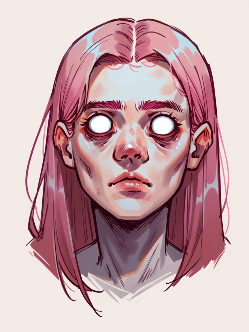 score_9, score_8_up, score_7_up, score_6_up, score_5_up, score_4_up, c0l0ursk3tch, sketch, 1gir, blank eyes, pink hair