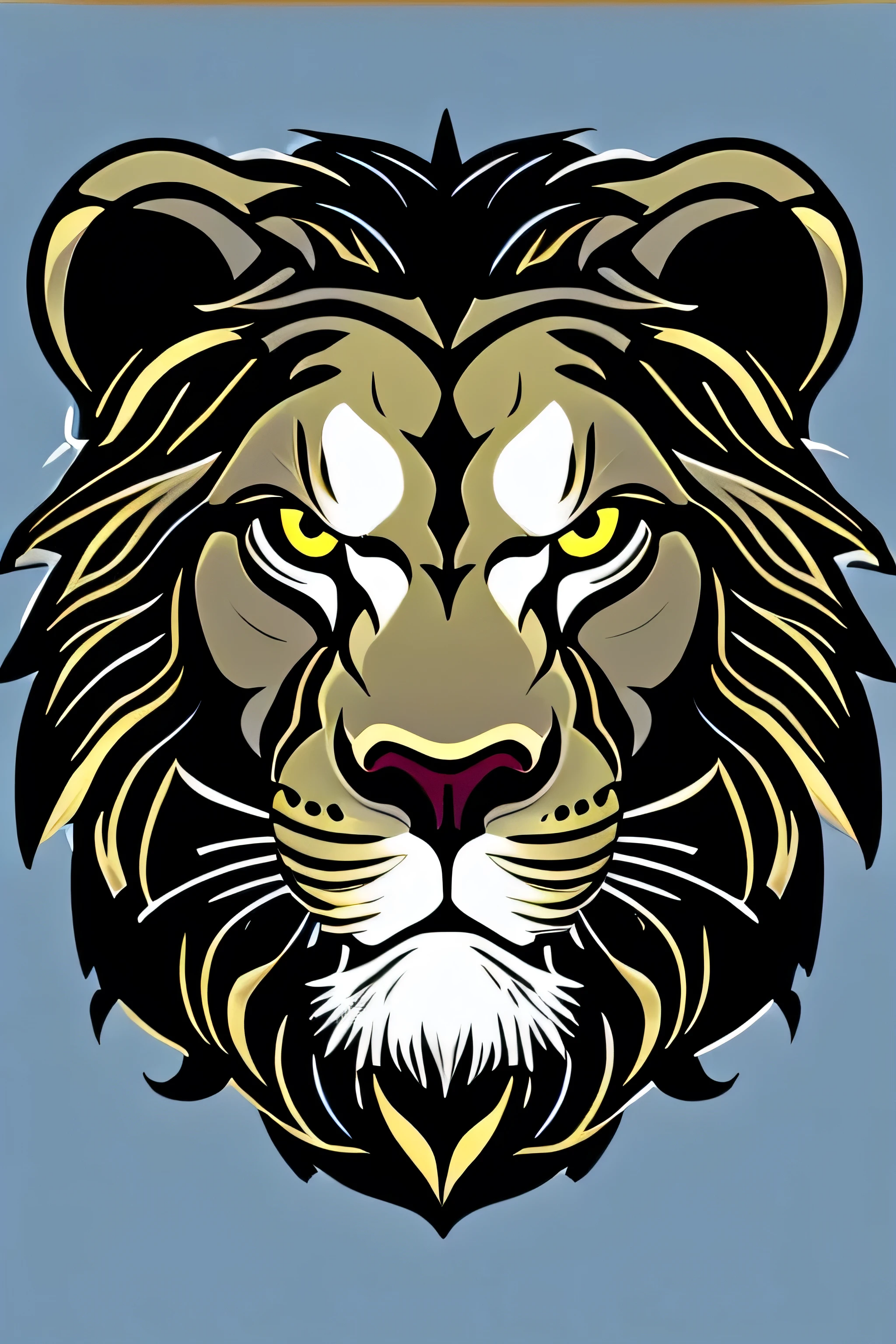 lion logo, black andwhite, vectorial art