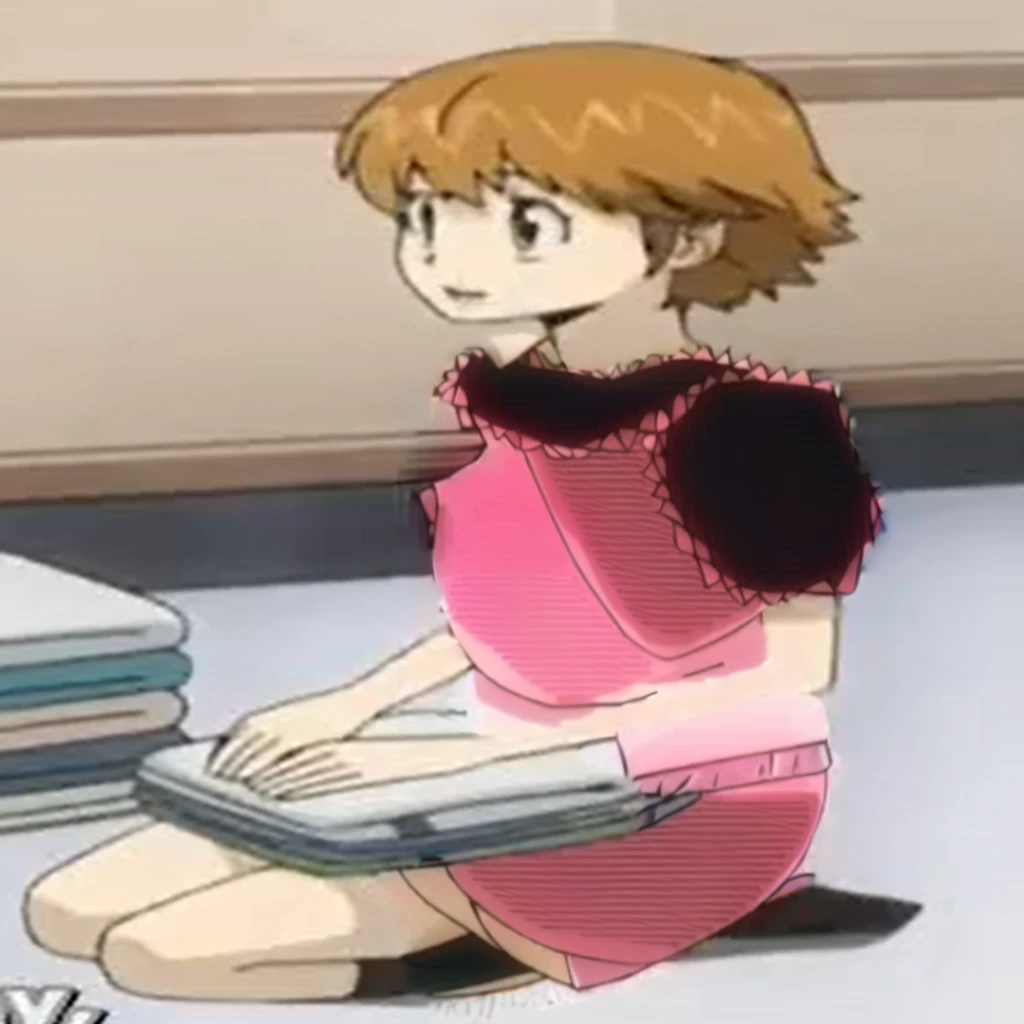 A Girl, With a White shirt whith pink dress,