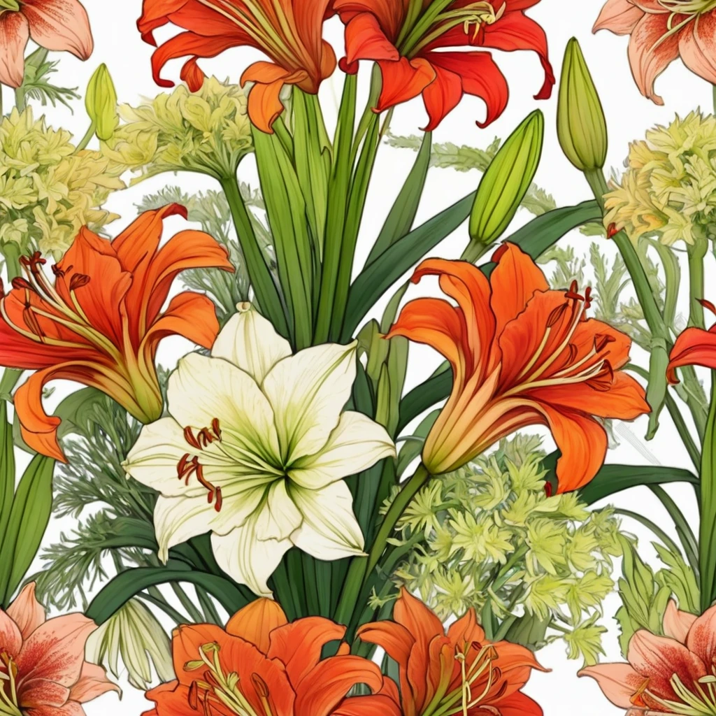 Calendula flower bouquet, Angelica,  amaryllis of 1,50