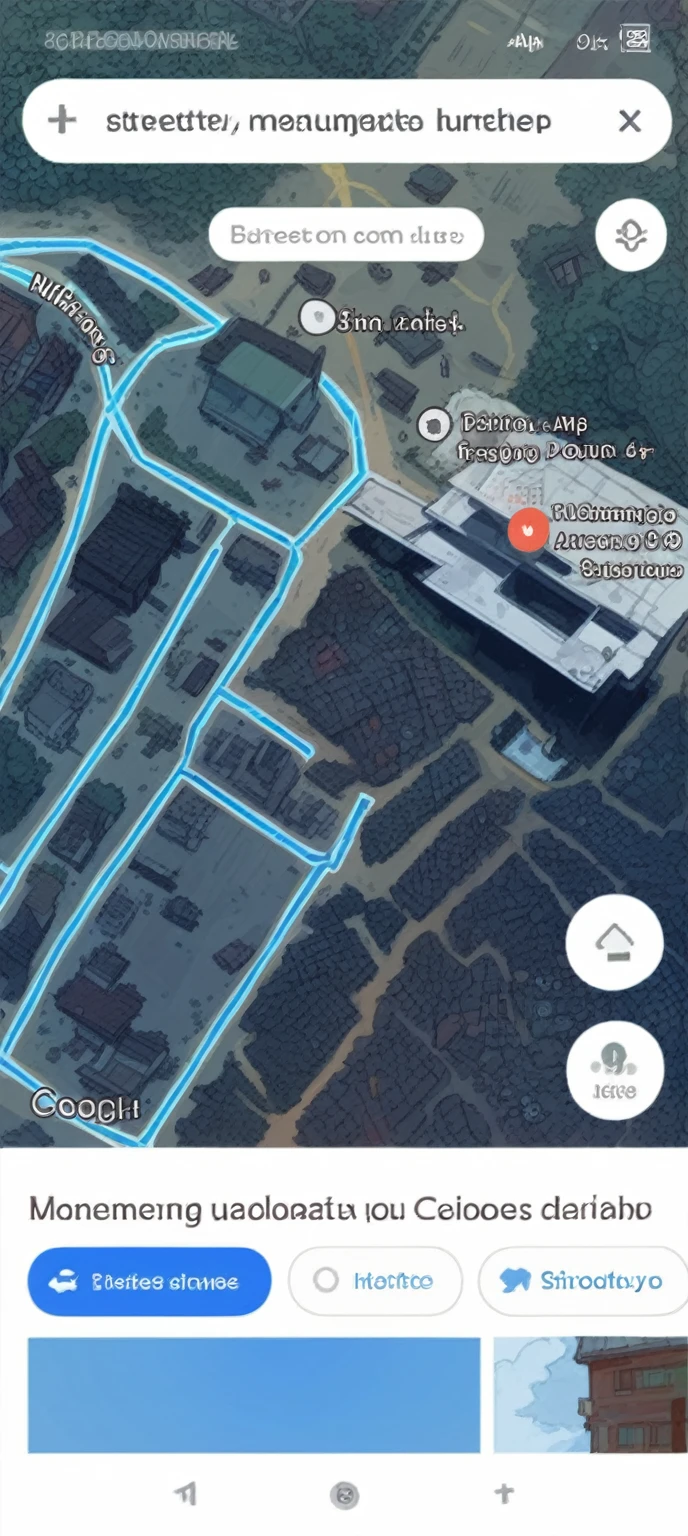 Make the map in animation where you can see the streets and the site