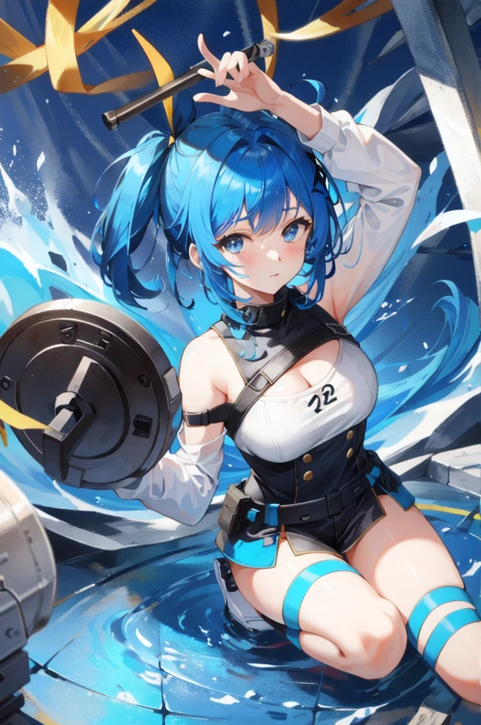 The bottom hair of the landmine girl is dyed blue