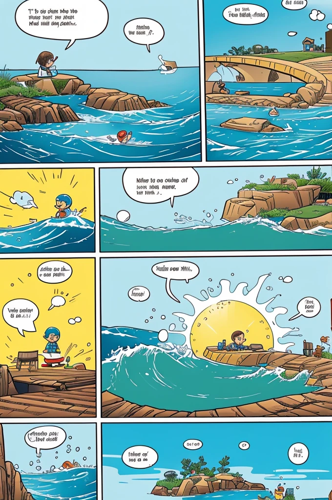 A COMIC THAT HAS THEMATIC, Creativity, let it be about water care features vignettes, drawings of speech bubbles and onomatopoeia, 
Use of technology 