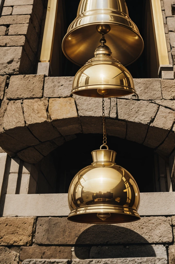 A person being crushed by a giant bell