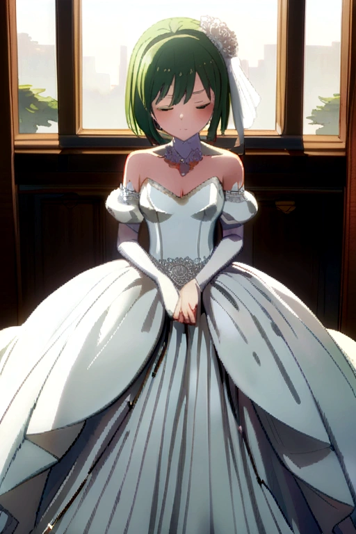 Nino Nakano wearing an albino wedding dress