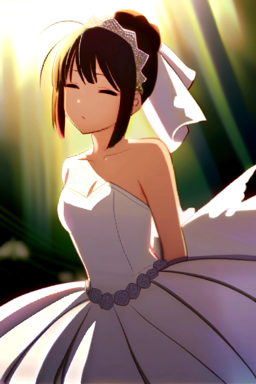 Nino Nakano wearing an albino wedding dress 