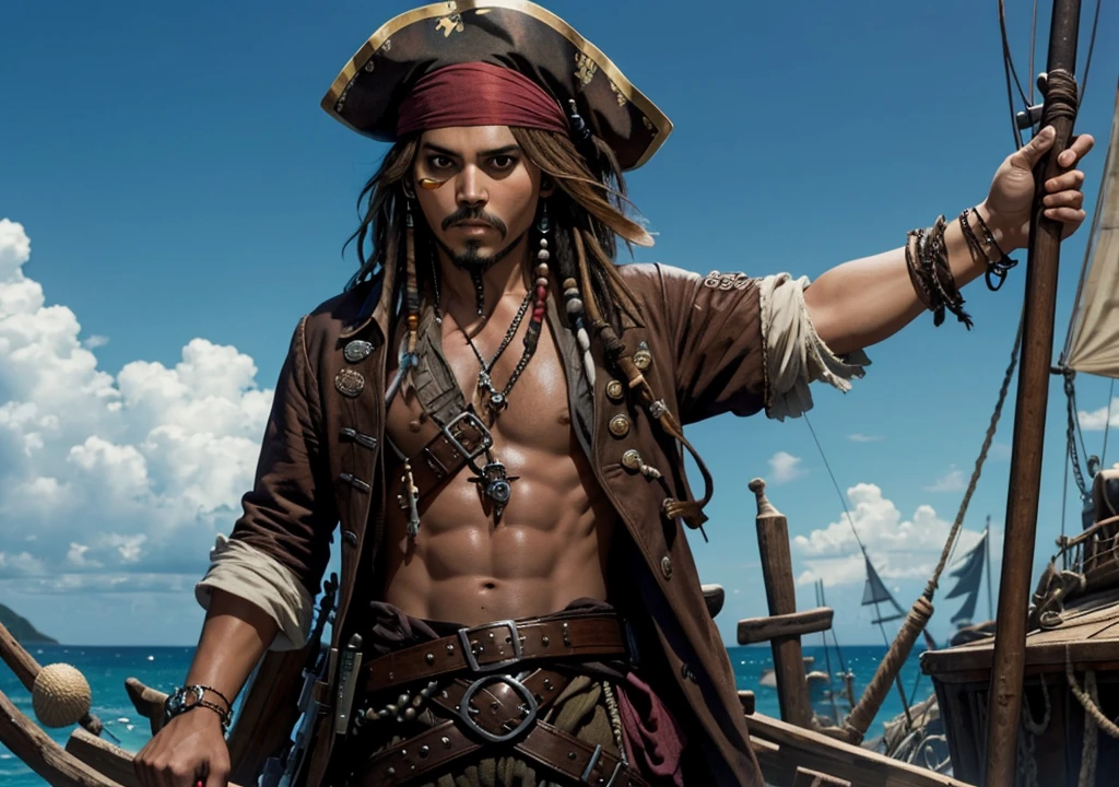 Jack sparrow em um mundo imaginario de battle royale