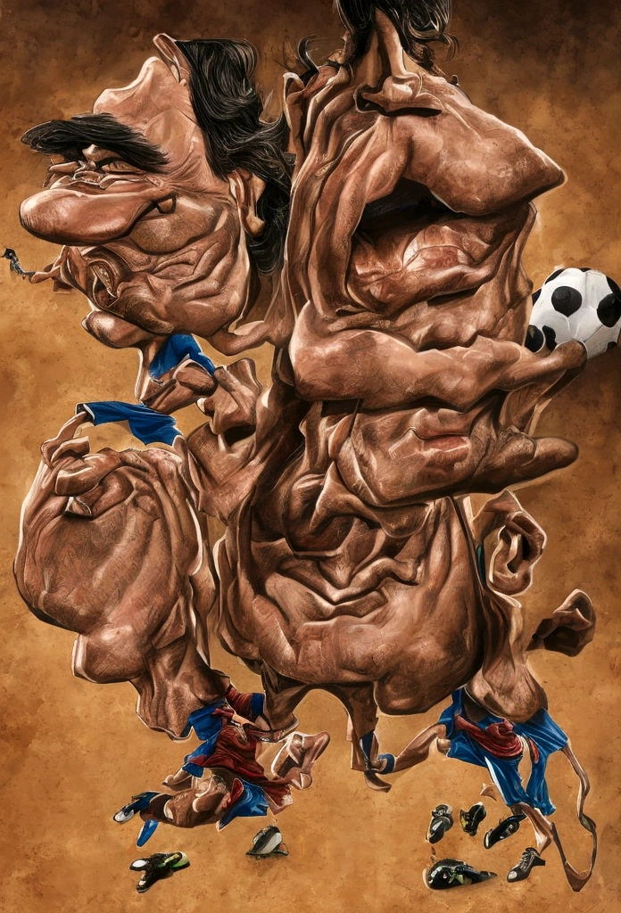 a stone sculpture with 6 football players holding a trophy and whose team name is Guacamole Enchiladas 3000.