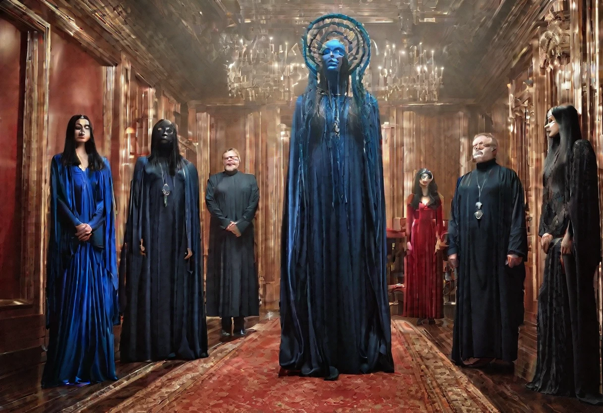 (Masterpiece, best quality), 1 Dame, alone, (lo Gothic), Dream Catcher, Vampir, short black hair, loose waves, blue eyes, sweet, (HG giger, Art by Hermann Nitsch, Beksinski, Dariusz Zawadzki, giger, zdzislaw beksinski), in the middle is written Psytrance
