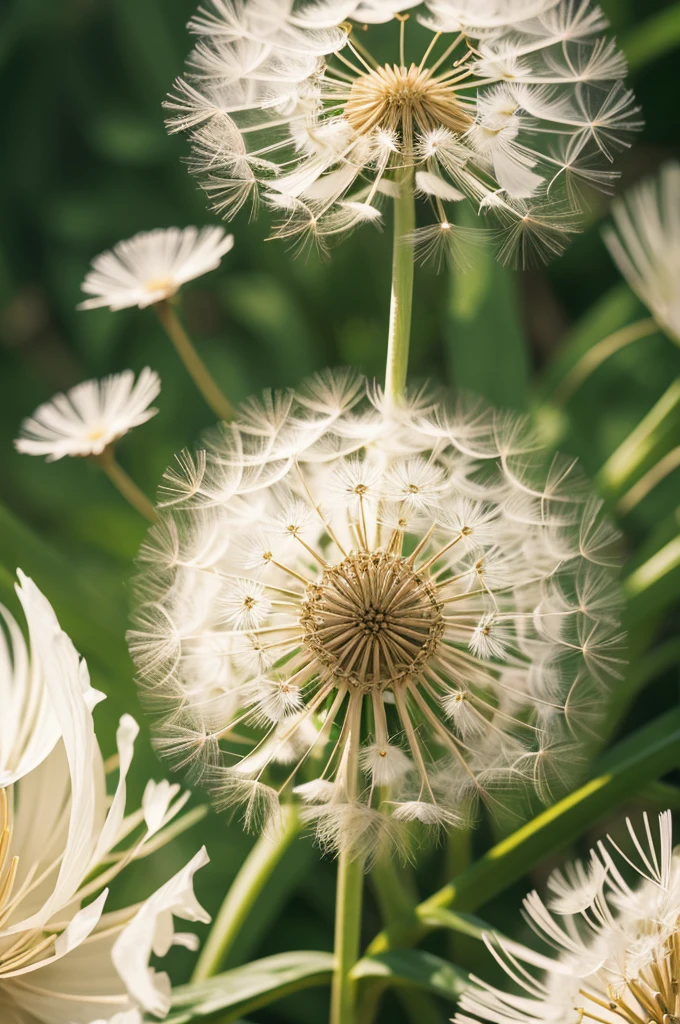 Dandelion flower with infinity symbol