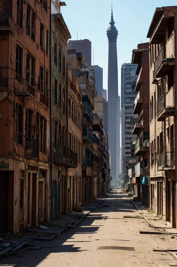 An abandoned city with animals 
