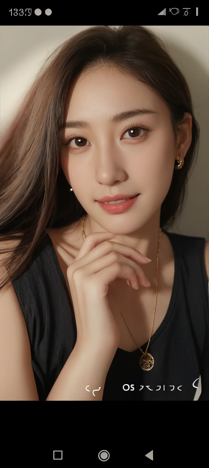 masterpiece、top-quality、realisitic、(A hyper-realistic), (illustratio), (hight resolution), (8K), (ighly detailed), (The best illustrations), (beatiful detailed eyes), (top-quality), (ultra-detailliert), (masterpiece), (wall-paper), (详细的脸), a bed、Upper body close-up,Armpit, A smile,Plump,独奏,(Wearing a silk plunged open shirt:1.5), full of sweat, japanes, large full breasts, (camel's toe)、huge-breasted、Luxury living room、Detailed white teeth、ultimate beauty girl、No bra、(Thick necklace of gold)、perfect teeth、Brown hair、Light makeup、Navel、