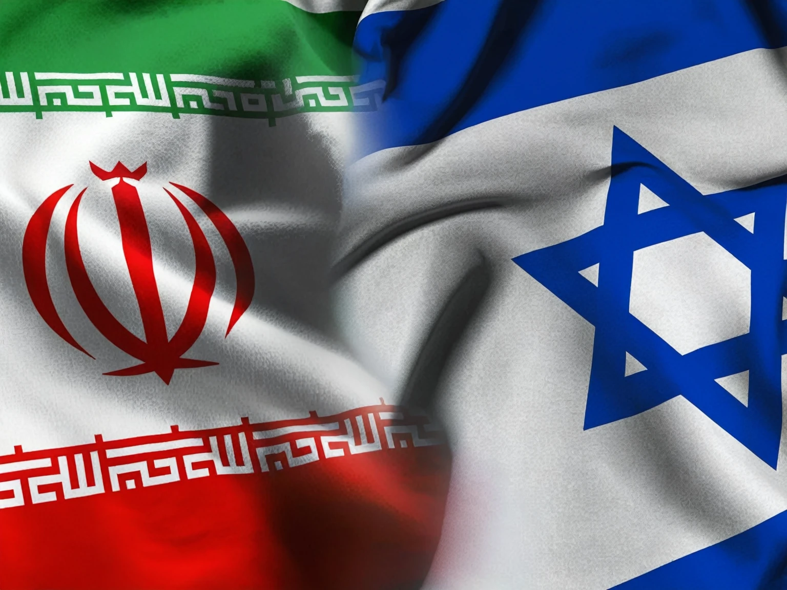 a close-up of two flags of different countries, israel, por Zahari Zograf, 🚿🗝📝, by Joseph Werner, islamic revolution, by Daniel Schultz, por David Rubin, Iran, por israel Tsvaygenbaum, 🕹️ 😎 🔫 🤖 🚬, inspired por israel Tsvaygenbaum, por Robert Jacobsen