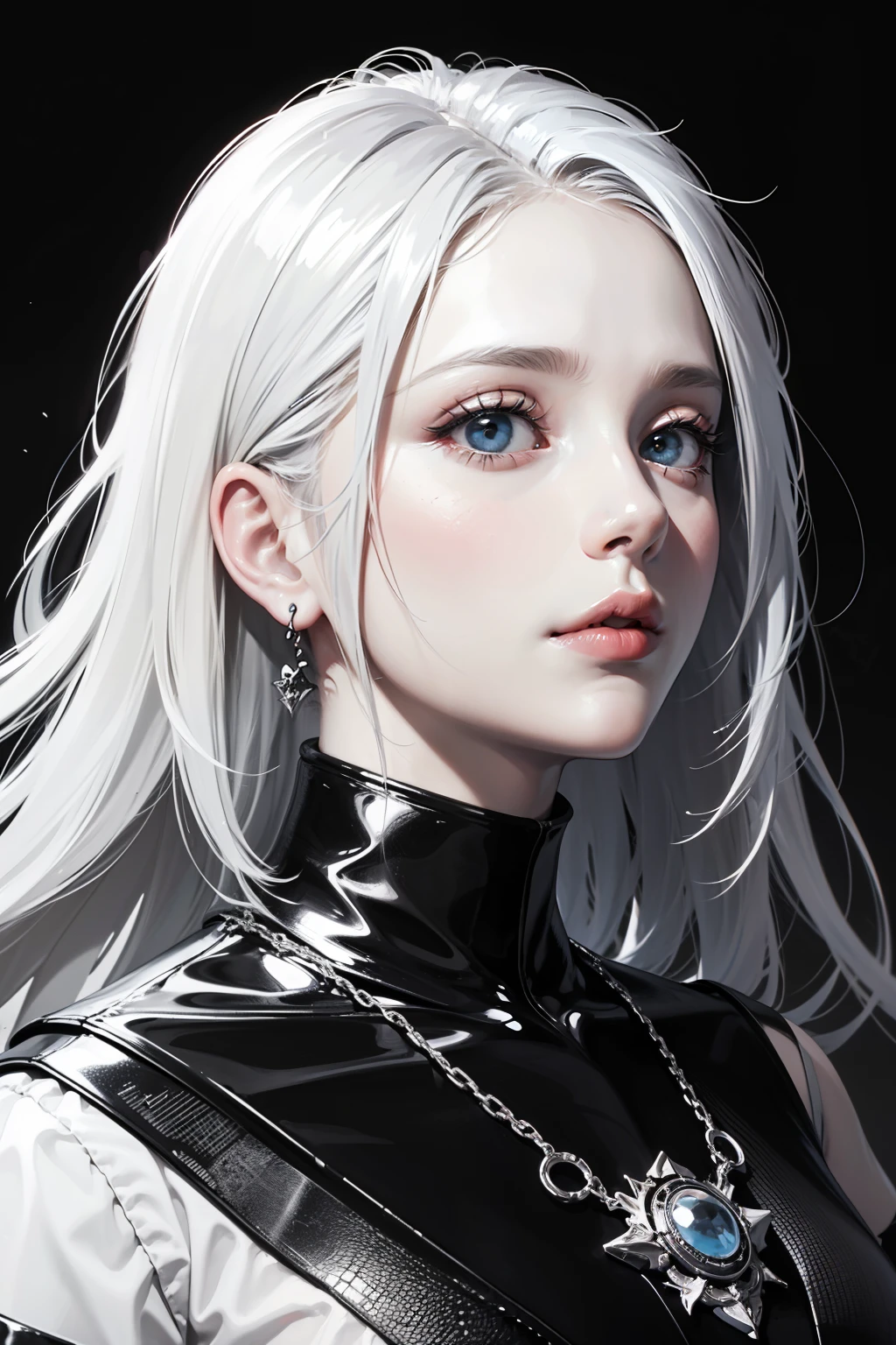 abstract background, black and white only. line art. splash art portrait