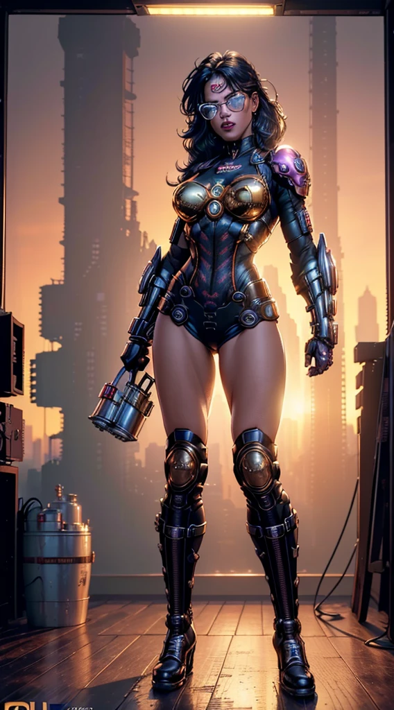 (Best Quality, 4k, Masterpiece :1.3), 1 girl, (vaporpunk), scenery, vaporpunk room engine, repairing engine, gears, teeth, vapor, Boots, mono, safety glasses, dirty face, standing, machinery, oil on the floor, dirty floor, Character focus, (golden hour lighting), ray tracing, Super realistic 8K ULTRA HD HDR photographic cinematic image, magic photography, super detailed, (ultra detailed), (Superior quality, Best Quality, super high quality image, Masterpiece), standard lens, dramatic lighting, 8k, UHD, intricate detail, (grateeth), integral kinematics, showy, Clave visual, Very detailed, detailed extreme, Hyper realistic, (fondo Very detailed, detailed landscape), delicate details, RAW image, DSLR,