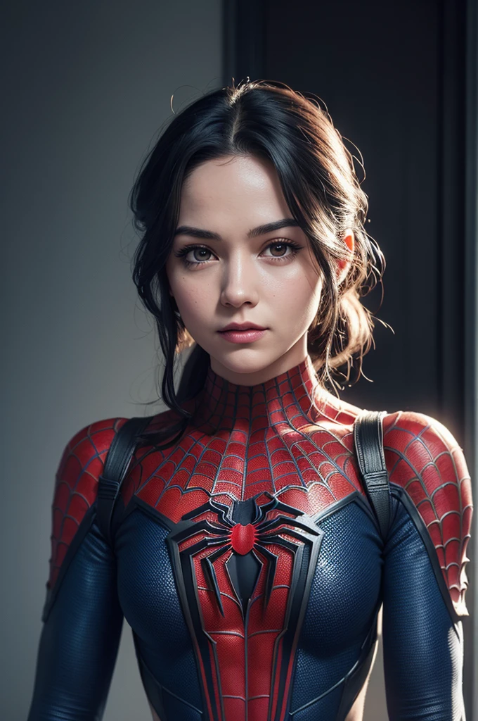 A photograph of Spider-Man, without mask, the 20s, bonitas, face detailed, looking at the camera, portraite, 8k hd, high qualiy