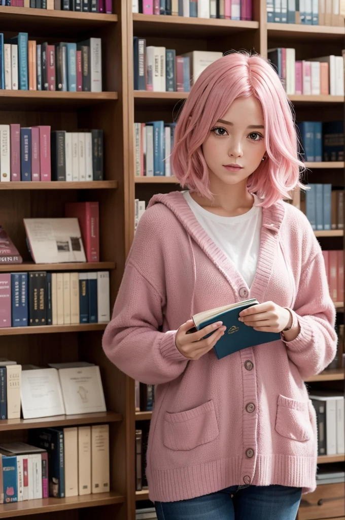 I wanted one with pink hair and holding books