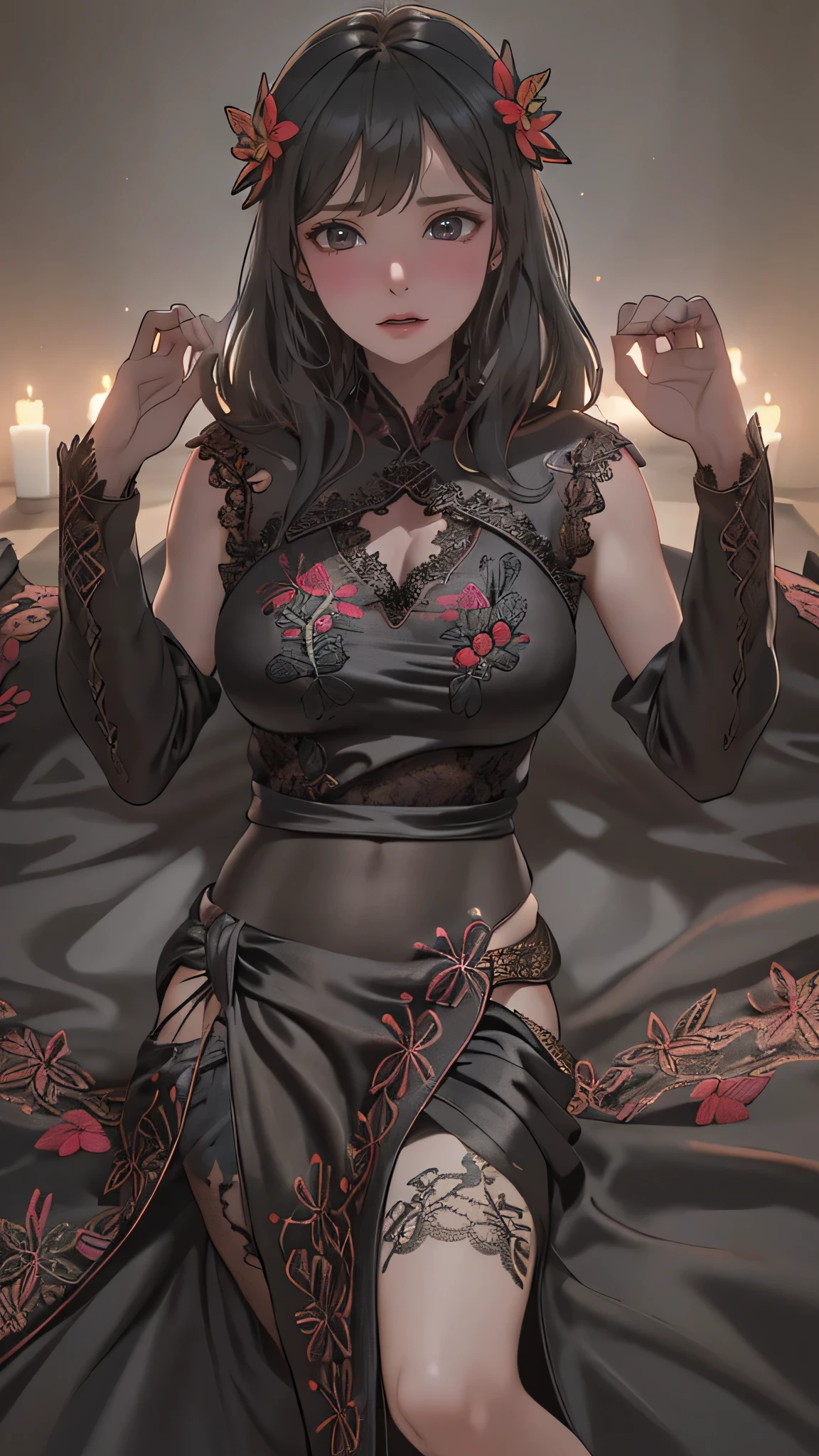 (Master piece Best quality)(Master piece Best quality),
1 woman, Bloody woman, blood everywhere, Bedroom background, Hentai ,nudity, cunt, nipples,