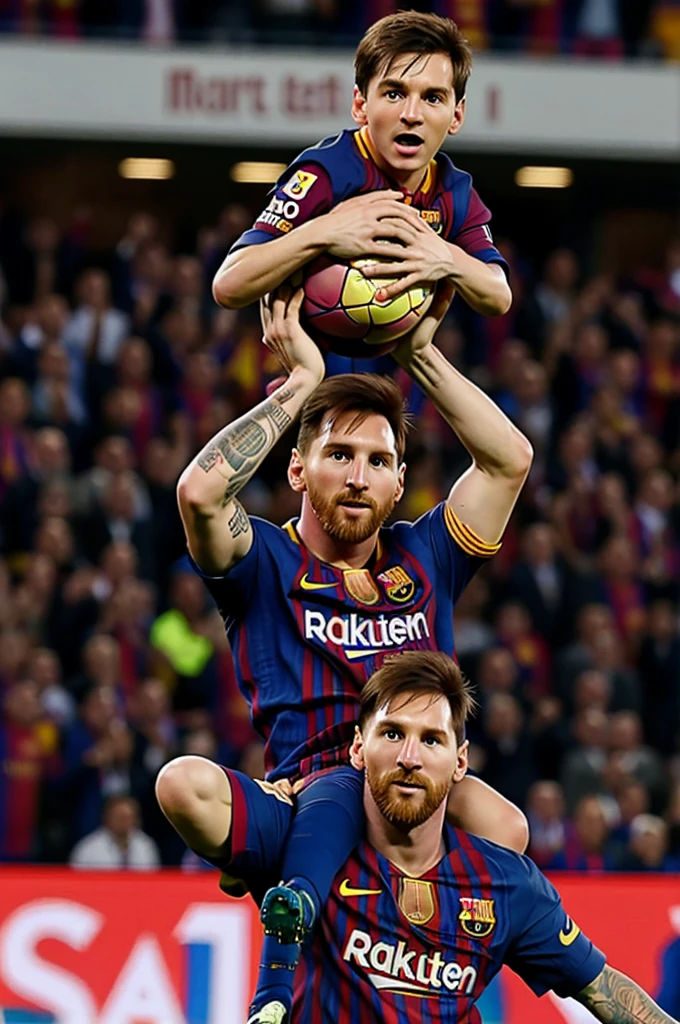 Messi lifting Barcelona&#39;s first Champions League