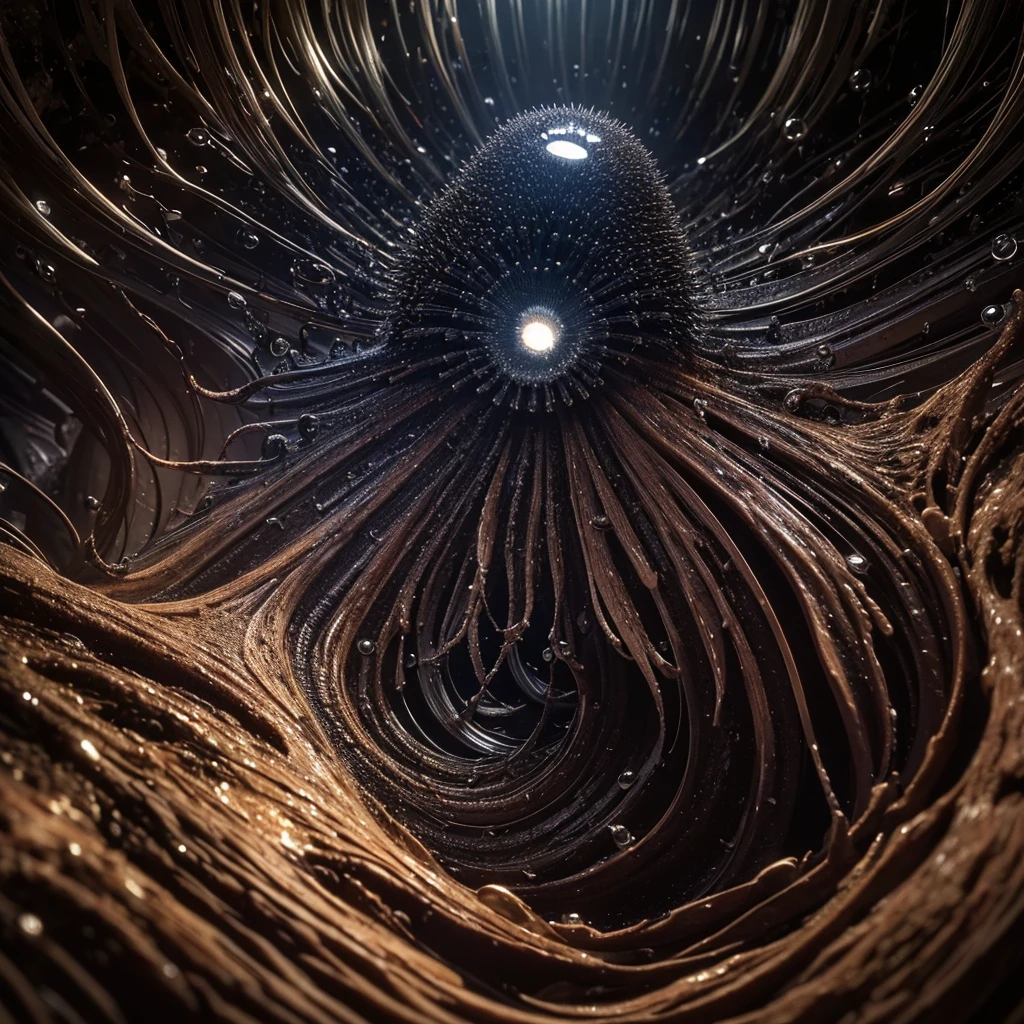 a mushroom exploding into ferrofluid, intricate detailed dark fantasy, stunning magnetic liquid, mesmerizing ferrofluid flow, highly detailed, hyper realistic, 8k, photorealistic, cinematic lighting, dramatic, moody, gothic, dark colors, deep shadows, dramatic lighting, dynamic composition