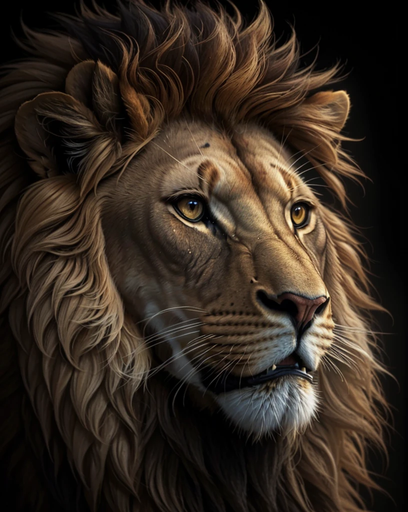 Lion, Divine Lion, Detailed Realistic Lion 16K, Golden Lion, Strong Lion, 16K realistic detailed, Luz solar realista 8K, Detailed realistic solar energy, Luz naturals realista detalhada, Solar Power Screws, ULTRAHD Photorealism, Ultra-realistic detailed colors, Texturas Detalhadas photorrealistics 16K, Contraste naturals 8K, Ultra Detalhado 8K, Nitidez 8K photorrealistic, golden light, black and gold, naturals, Linda, Rendering, photorrealistic, UltraHigh definition, 4K, detailed textures, thunder, detailed shadows, detailed colors, SUNSET, SUNSET, SUNSET, naturals Linda, Great Divine, SUNSET, detailed contrast, realistic contrast, high resolution, detailed colors, fire, villany, divine creature, 8K Realista Detalhado, 16K, 8K, High definition, detailed contrast, realistic contrast, high resolution, detailed colors, fire, villany, divine creature, 8K, realistic detailed, posh,